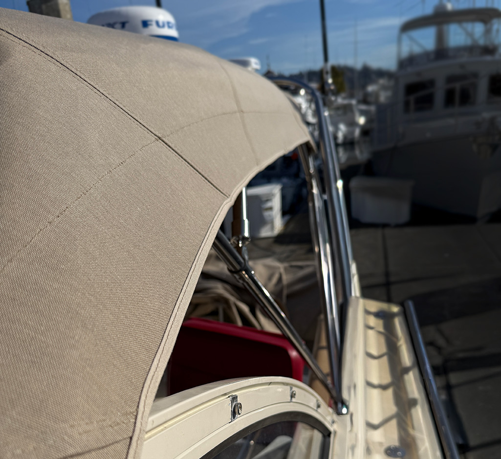 Custom boat top on Kiki Riki, Seattle marina
